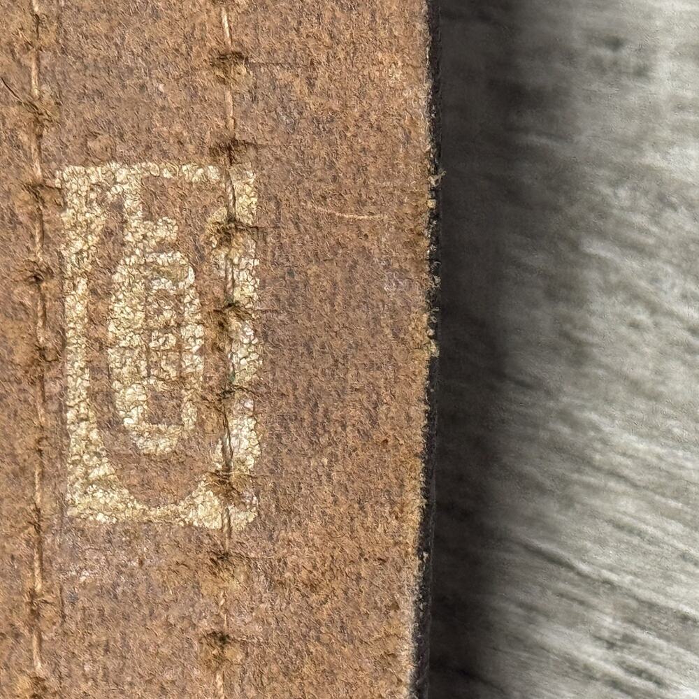 Vintage Brown Genuine Rugged Range Leather Wide Belt Contrast Stitching Thick - Picture 7 of 13